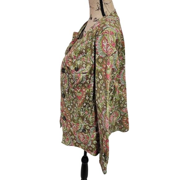 Charter Club green and‎ pink bomber jacket blazer plus size 1X - Picture 4 of 6